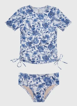 Aqua Blu Shop Juniors (3-7)|Rashies^Short Sleeve Rash Vest Set Azalea