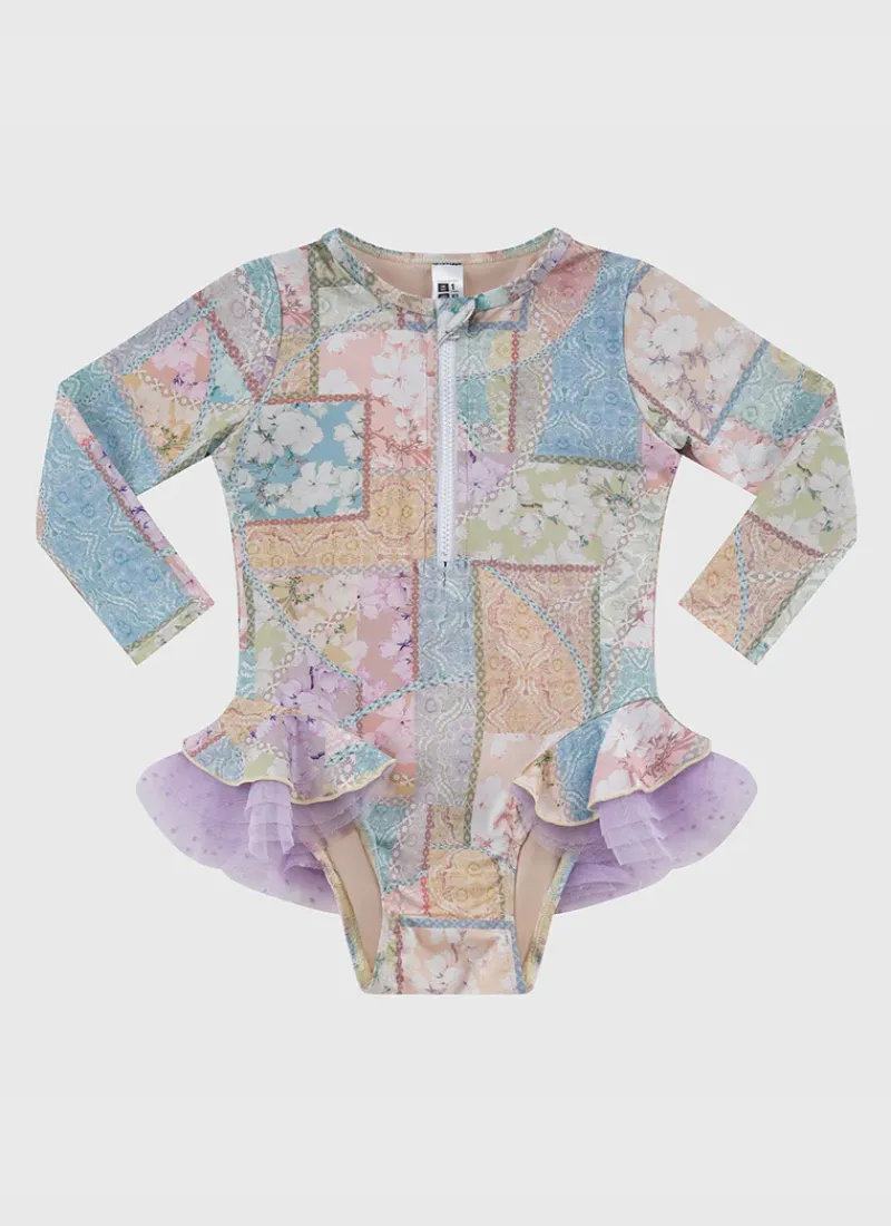 Aqua Blu Shop Infants (00-2)|One Pieces^Long Sleeve One Piece Brindle