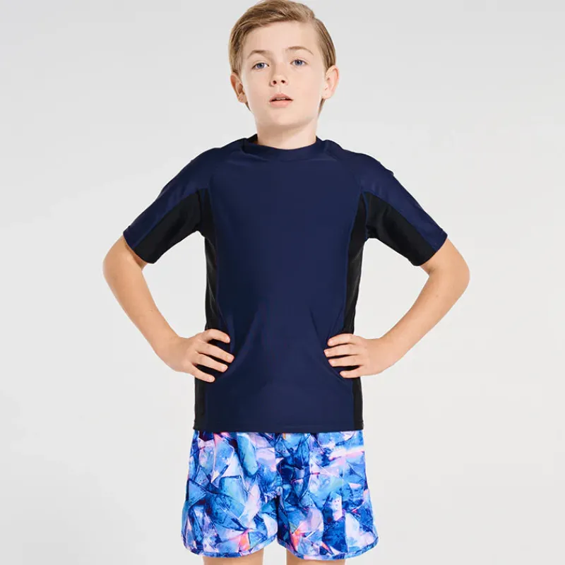 Aqua Blu Shop Teens (8-16)^Building Blocks Short Sleeve Rash Vest