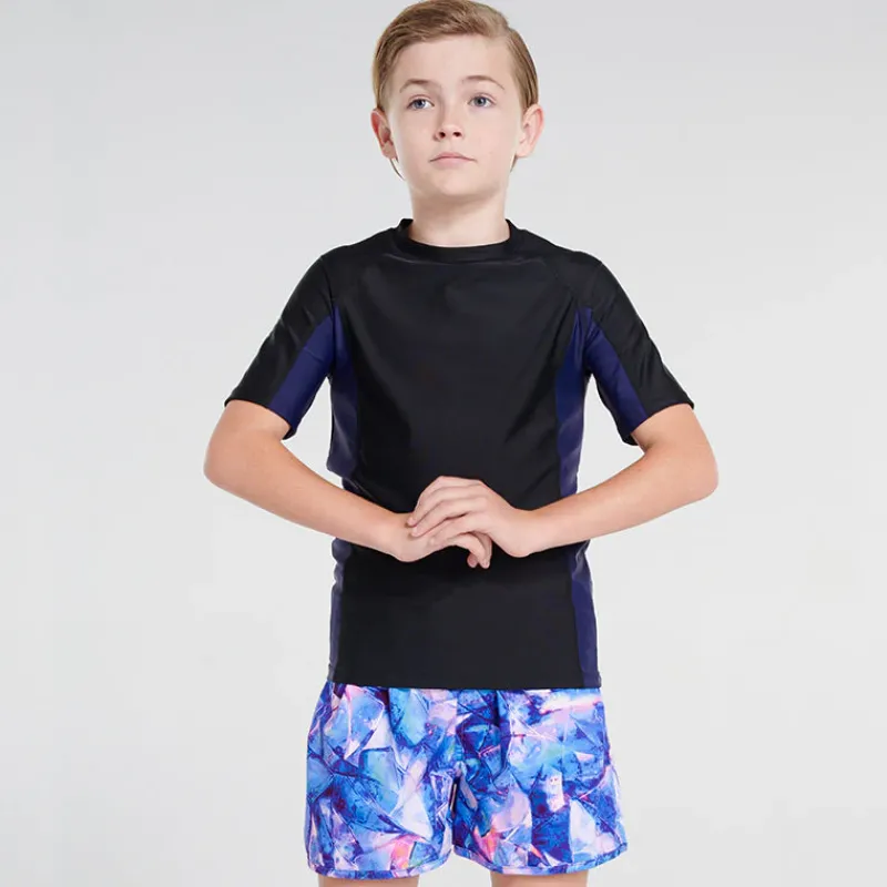 Aqua Blu Shop Teens (8-16)^Building Blocks Short Sleeve Rash Vest