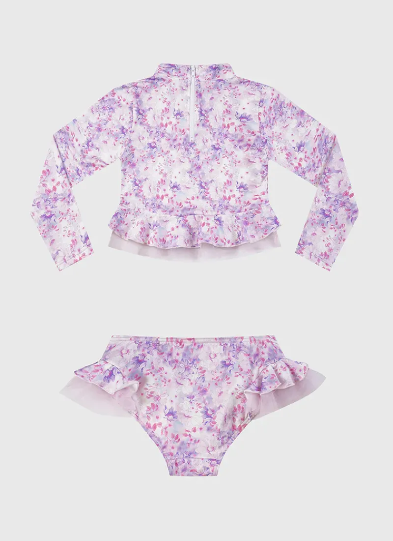 Aqua Blu Rashies|Sets^Long Sleeve Rash Vest Set Cherry Blossom