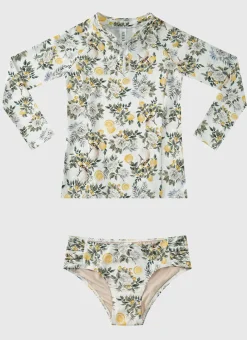 Aqua Blu Shop Juniors (3-7)|Rashies^Long Sleeve Rash Vest Set Clementine