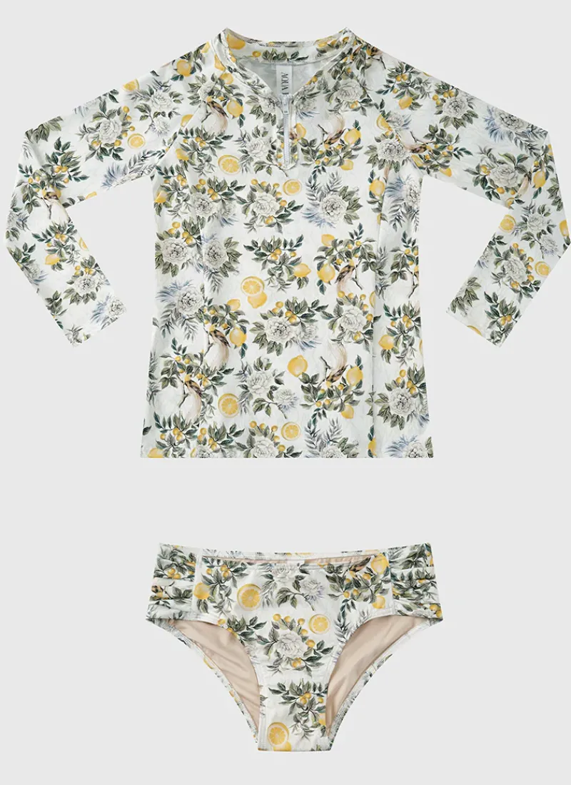 Aqua Blu Shop Juniors (3-7)|Rashies^Long Sleeve Rash Vest Set Clementine