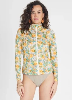 Aqua Blu Rash Guards|Tops^Hayley Rash Guard Dahlia