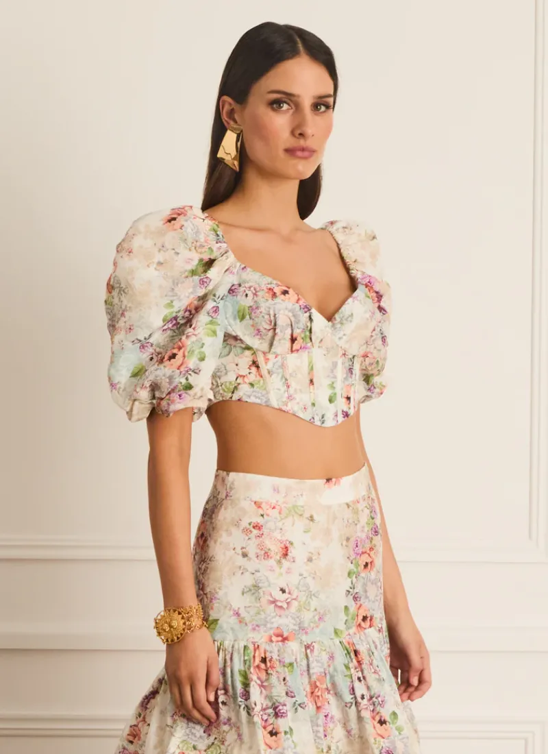 Aqua Blu Tops^Dani Corset Dianthus