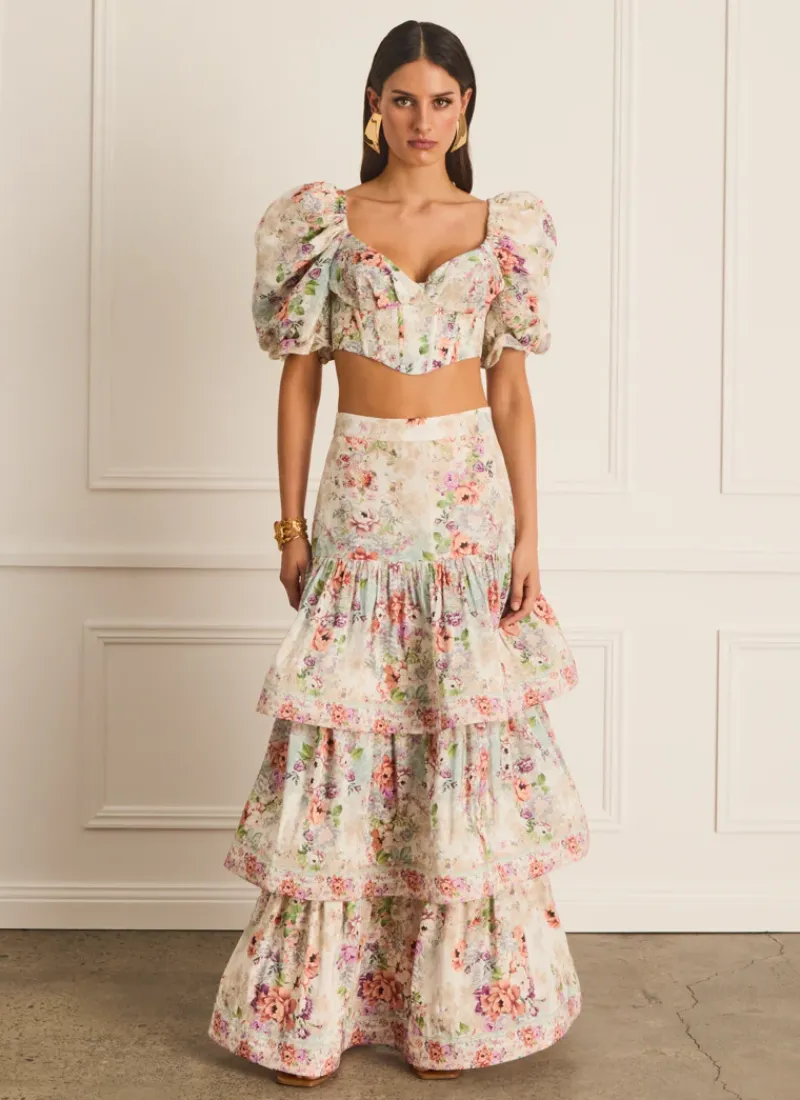 Aqua Blu Tops^Dani Corset Dianthus