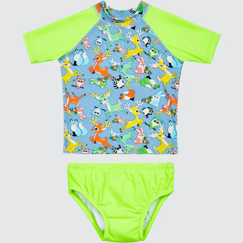 Aqua Blu Shop Infants (00-2)^Rashie and Swim Nappy Set Forest Adventures