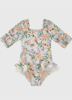 Aqua Blu Shop Juniors (3-7)|One Pieces^Short Sleeve Puff One Piece Honeysuckle