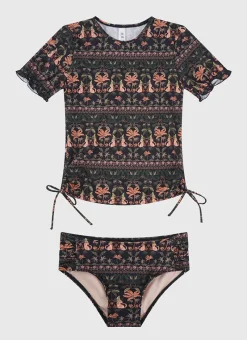 Aqua Blu Shop Juniors (3-7)|Rashies^Short Sleeve Rash Vest Set Luxor