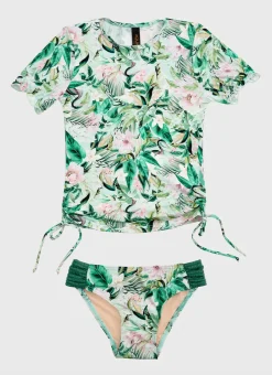 Aqua Blu Shop Juniors (3-7)|Rashies^Short Sleeve Rash Vest Set Marabou