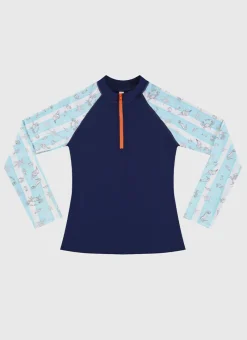 Aqua Blu Rashies^Long Sleeve Rash Vest Mariner