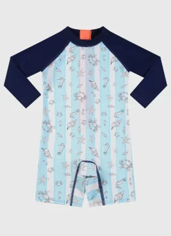 Aqua Blu Shop Infants (00-2)|Sunsuits^Long Sleeve Sunsuit Mariner