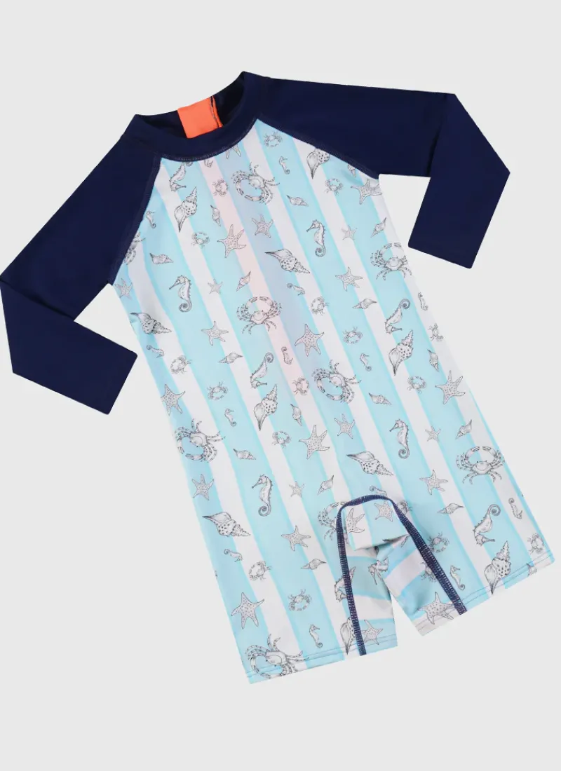 Aqua Blu Shop Infants (00-2)|Sunsuits^Long Sleeve Sunsuit Mariner