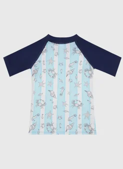 Aqua Blu Rashies^Short Sleeve Rash Vest Mariner