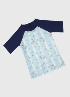 Aqua Blu Rashies^Short Sleeve Rash Vest Mariner