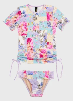 Aqua Blu Shop Juniors (3-7)|Sets^Short Sleeve Rash Vest Set Meadow