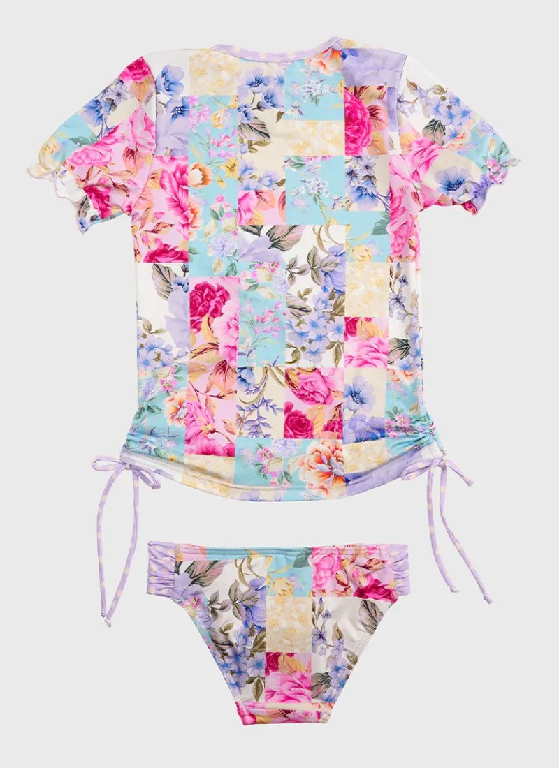 Aqua Blu Shop Juniors (3-7)|Sets^Short Sleeve Rash Vest Set Meadow