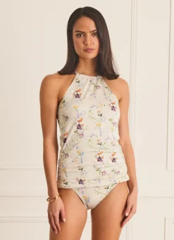 Aqua Blu Singlet Tankini^Lawley Tankini moonflower