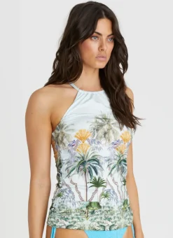 Aqua Blu Singlet Tankini|Tops^Lawley Tankini Palmilla