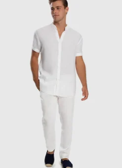 Aqua Blu Bottoms|Bottoms^Serenity Linen Pants - White