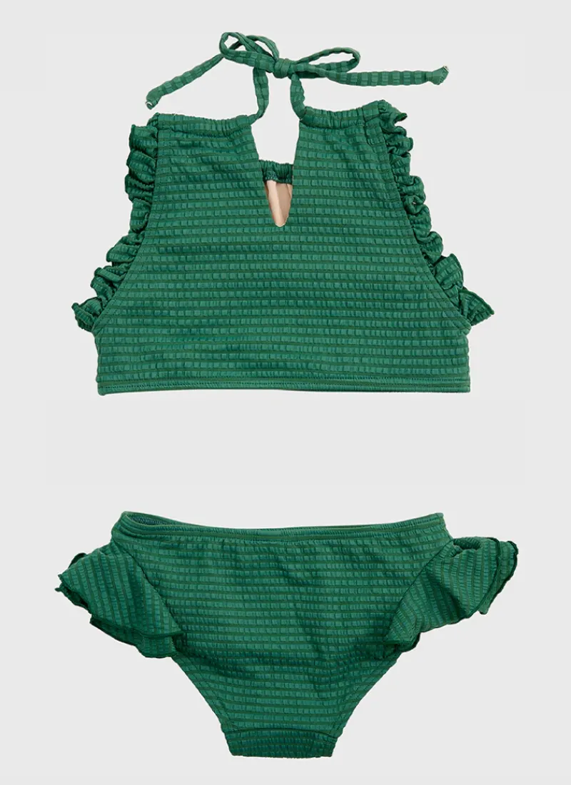 Aqua Blu Shop Juniors (3-7)|Sets^Stepping Stones Halter Neck Bikini Set Sage