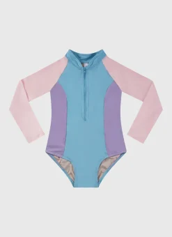 Aqua Blu Shop Juniors (3-7)|One Pieces^Stepping Stones Long Sleeve One Piece Multicolor