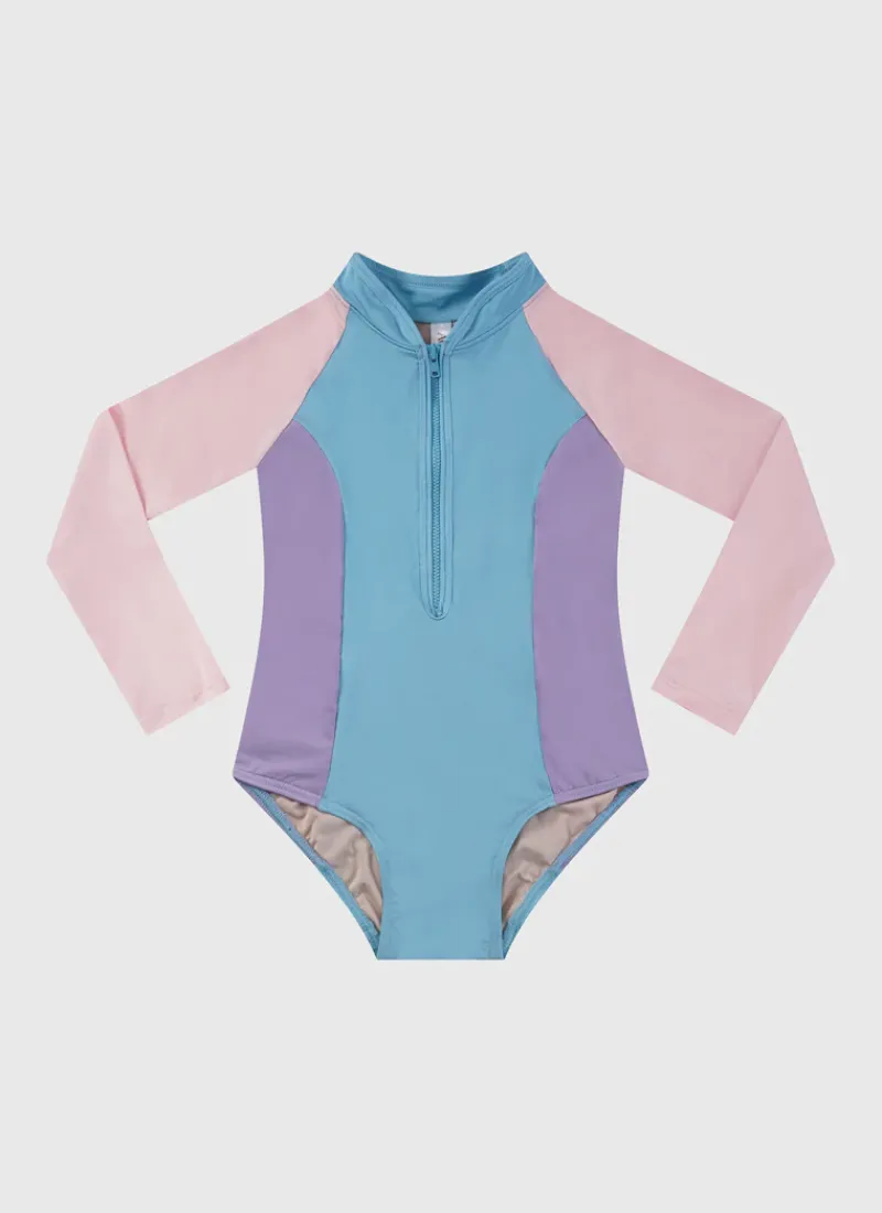 Aqua Blu Shop Juniors (3-7)|One Pieces^Stepping Stones Long Sleeve One Piece Multicolor