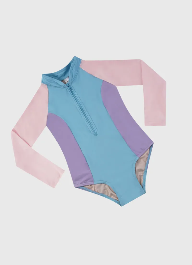 Aqua Blu Shop Juniors (3-7)|One Pieces^Stepping Stones Long Sleeve One Piece Multicolor